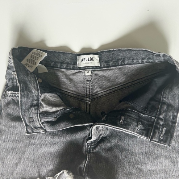AGOLDE  Dee Short in Moxy denim jeans size 25 black grey high waisted - Picture 10 of 10